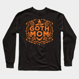 Goth Mom Halloween Mothers Day Witchcraft Retro Vintage Long Sleeve T-Shirt